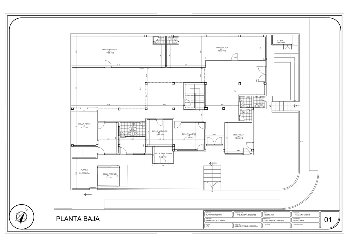 Plano de planta baja de Bella Nonna con la distribuci&oacute;n de los locales